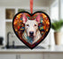 English Bull Terrier Stained Glass Effect Heart Suncatcher